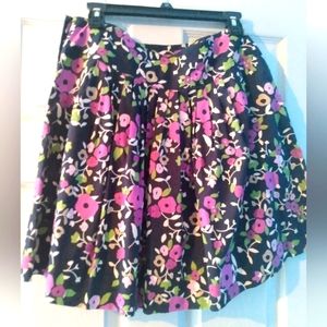 Ann Taylor Loft drop waist Floral Pleated Skirt, 4, front pockets